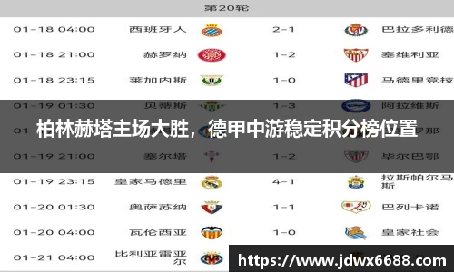 柏林赫塔主场大胜，德甲中游稳定积分榜位置